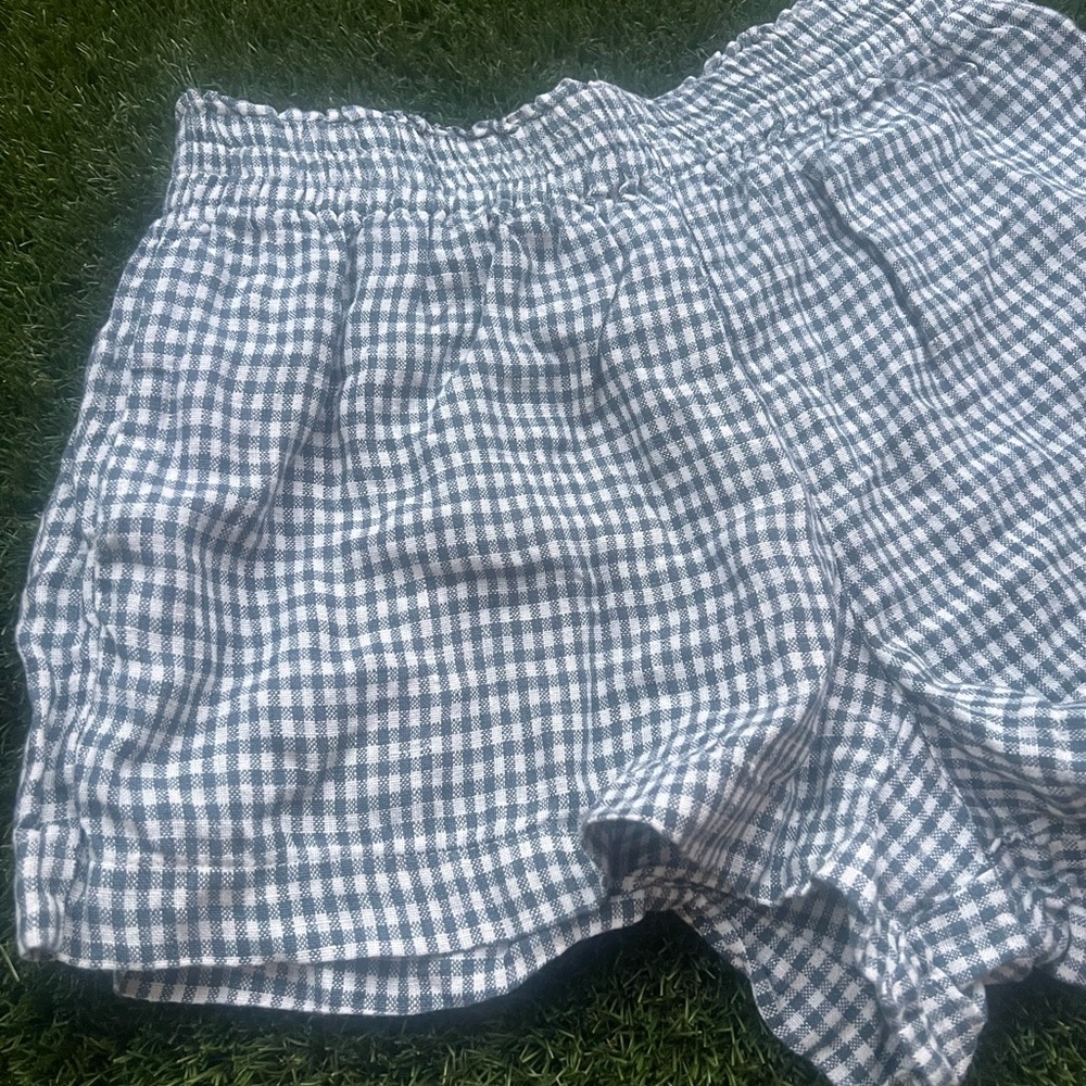 Reformation Réformation Mila Linen Shorts Women’s Medium Blue and White - Picture 3 of 7